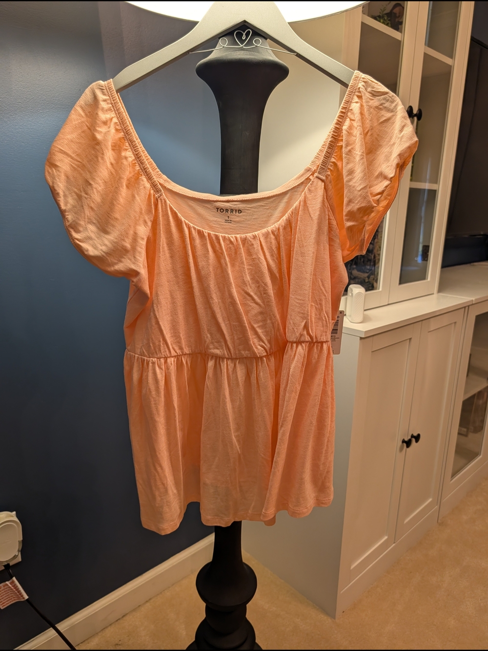 Torrid Peach Off-Shoulder Peplum Top